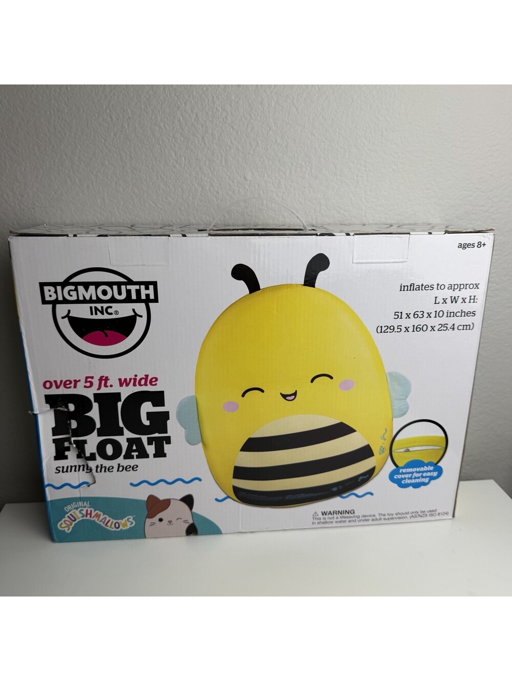 BigMouth Inc Squishmallows Sunny The Bee Big Pool Float 5 Ft New Sealed